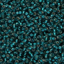 Miyuki rocailles Perlen 11/0 - Silver lined transparent dark teal 11-30